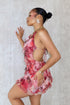 Hopeless Romantic Mesh Print Ruffle Dress